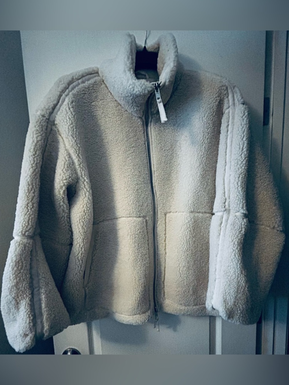 H&M Cream Sherpa Zip Thick Jacket - NEW